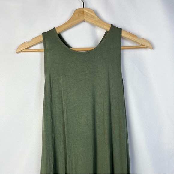 Gap Petite Green Twist Back Jersey Fitted Midi Dress XSP - Picture 4 of 4